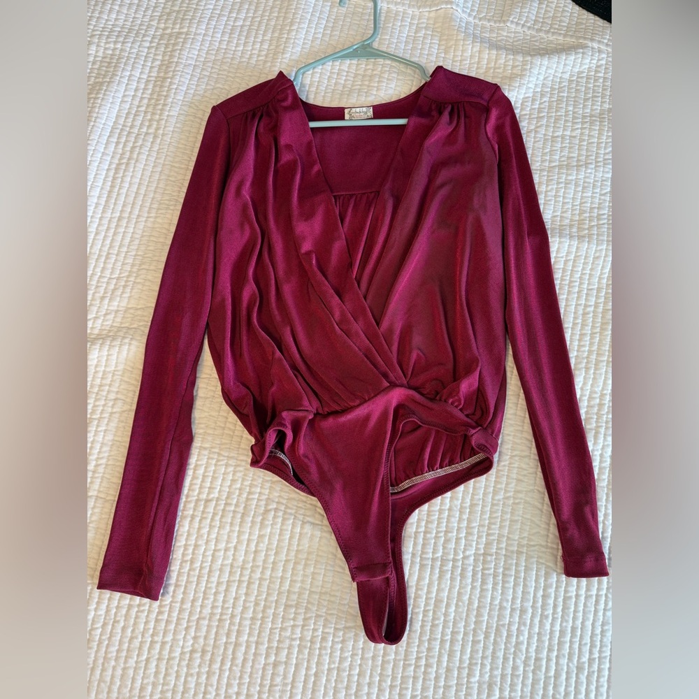 Intimately Free People Burgundy Bodysuit